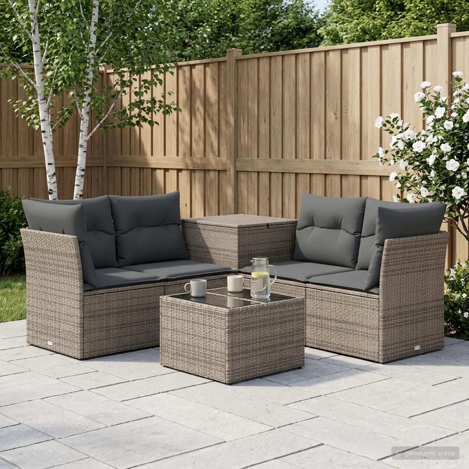 Set di divani 6 pz Grigio e Grigio Scuro | homemem39