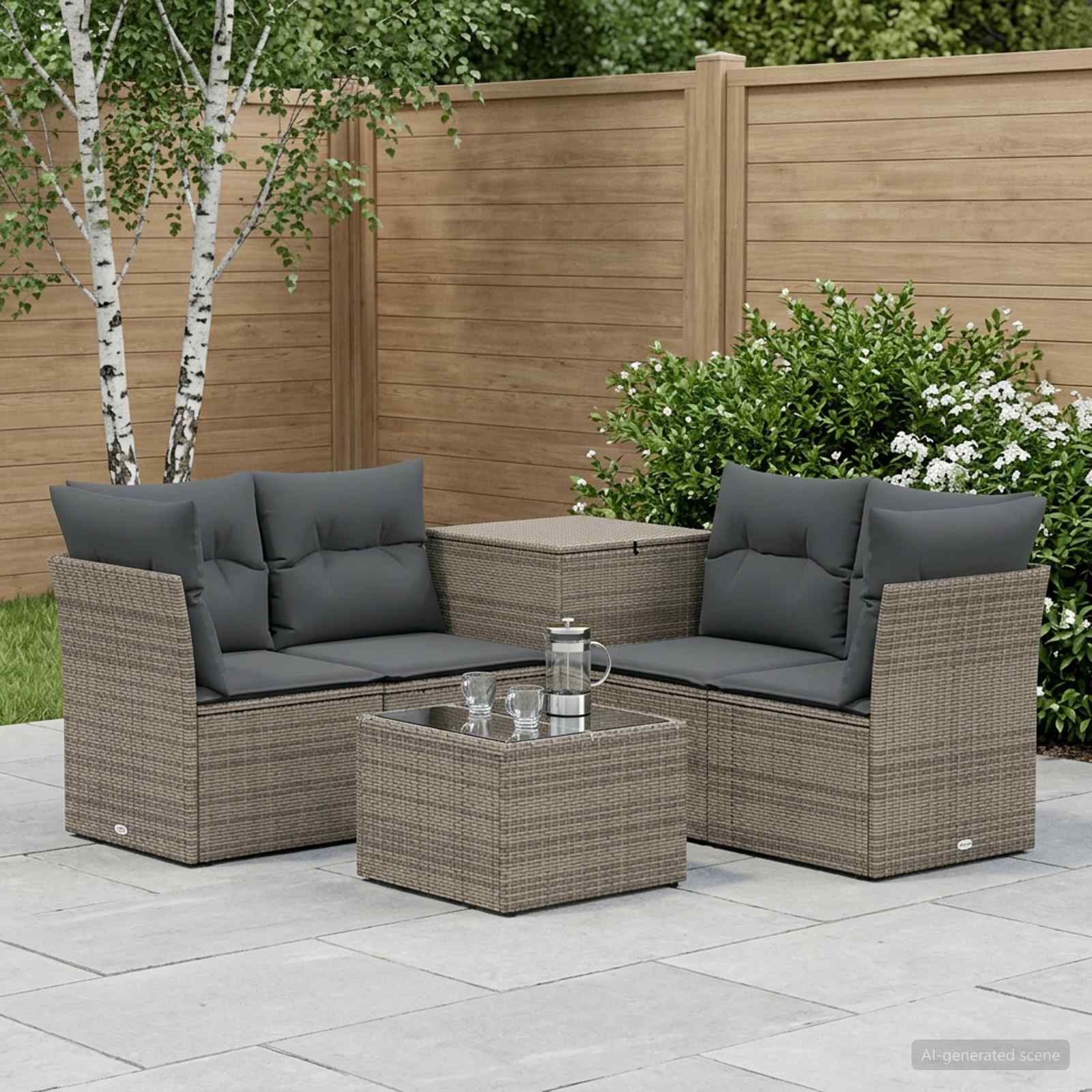 Set di divani 6 pz Grigio e Grigio Scuro | homemem39