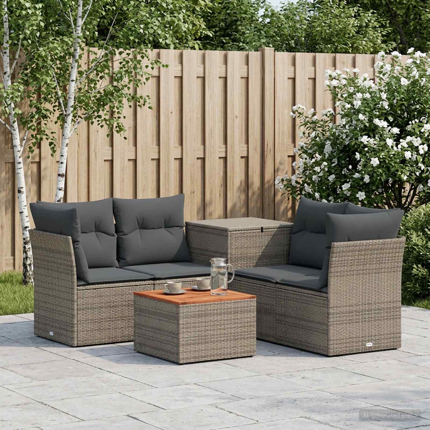 Set di divani 6 pz Grigio e Grigio Scuro | homemem39