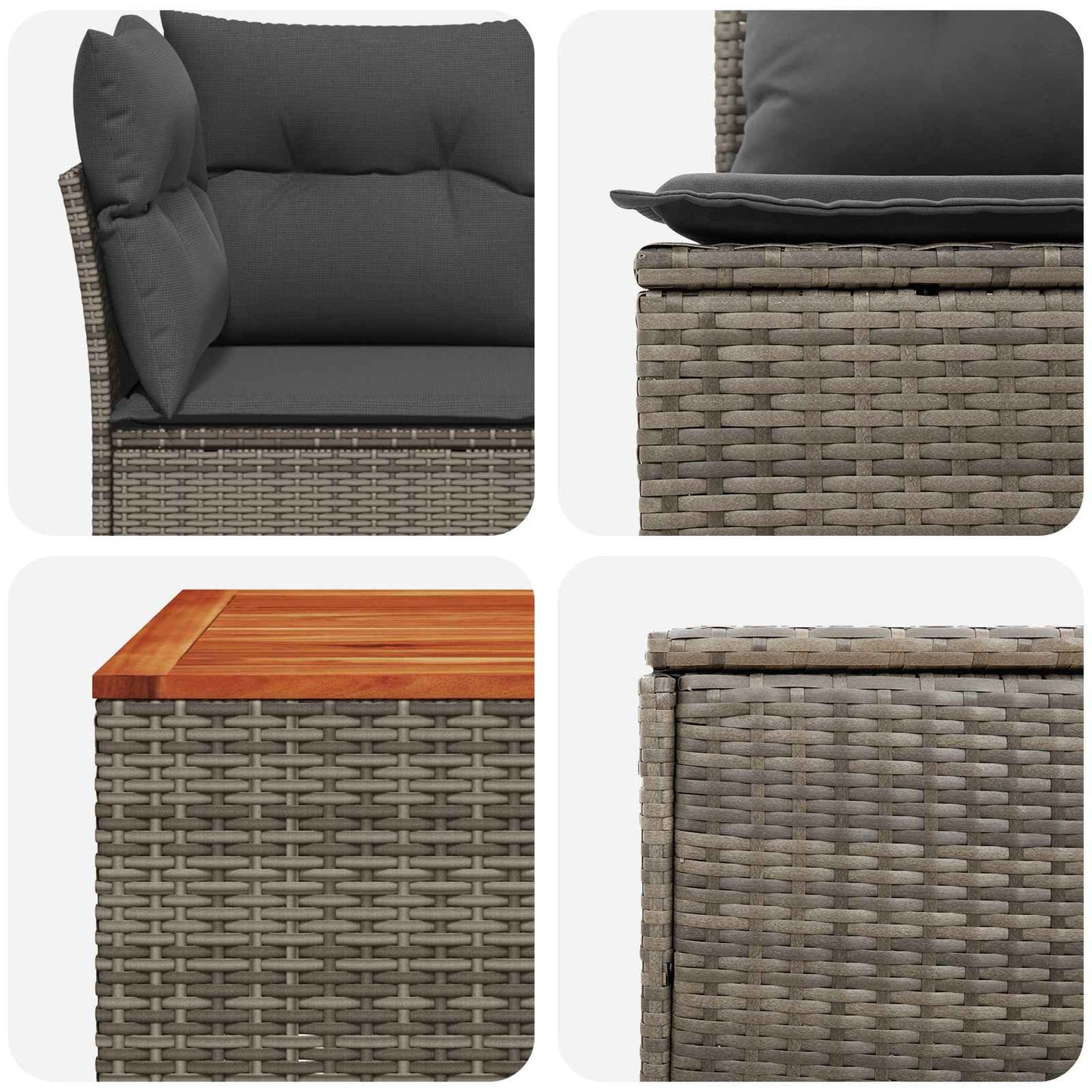 Set di divani 6 pz Grigio e Grigio Scuro | homemem39