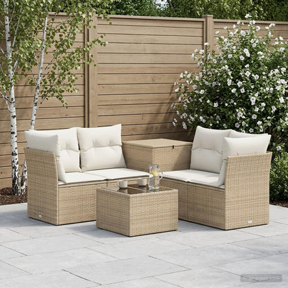 Set di divani 6 pz Beige e Bianco Crema | homemem39