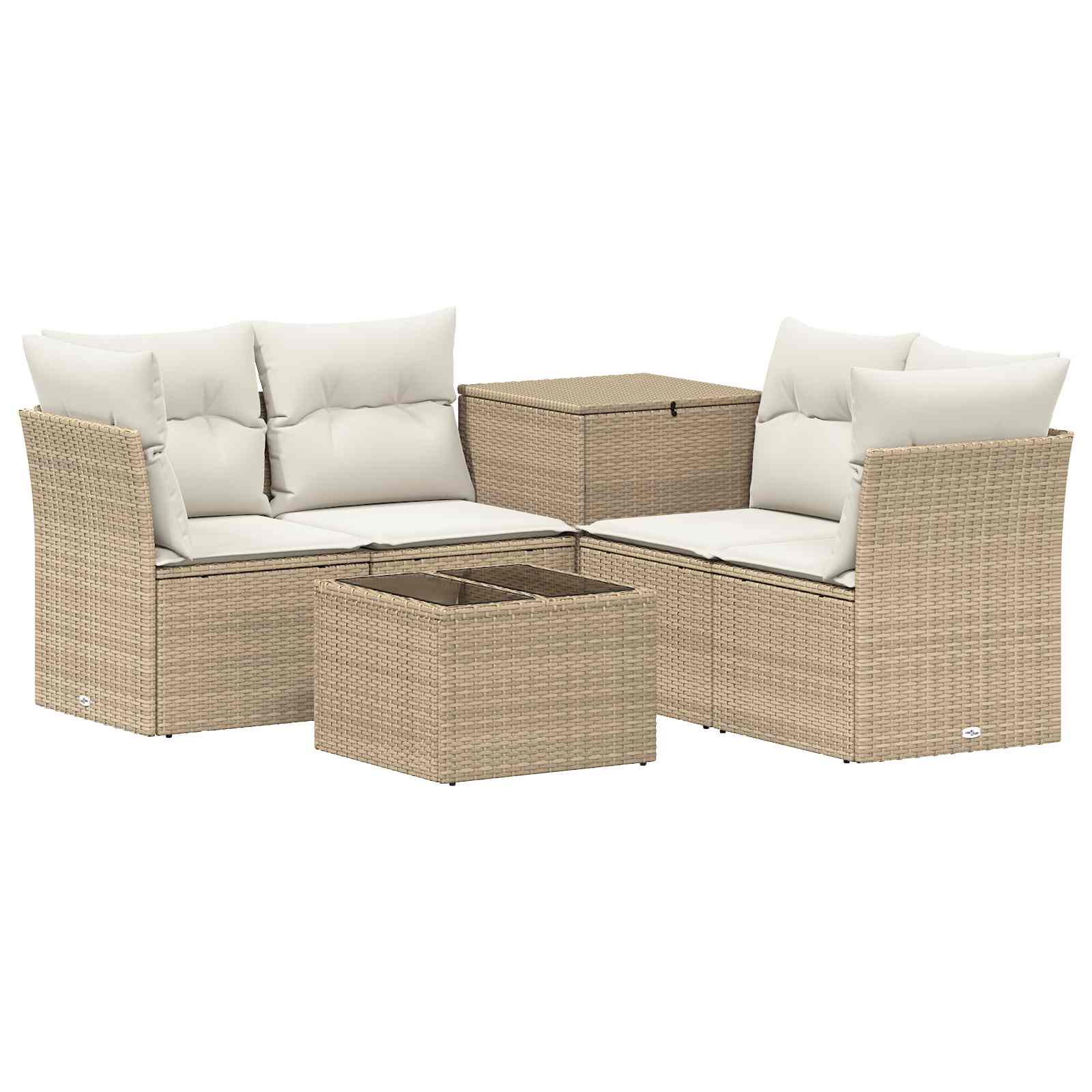 Set di divani 6 pz Beige e Bianco Crema | homemem39