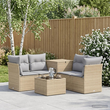 Set di divani 6 pz Beige e Grigio Chiaro | homemem39