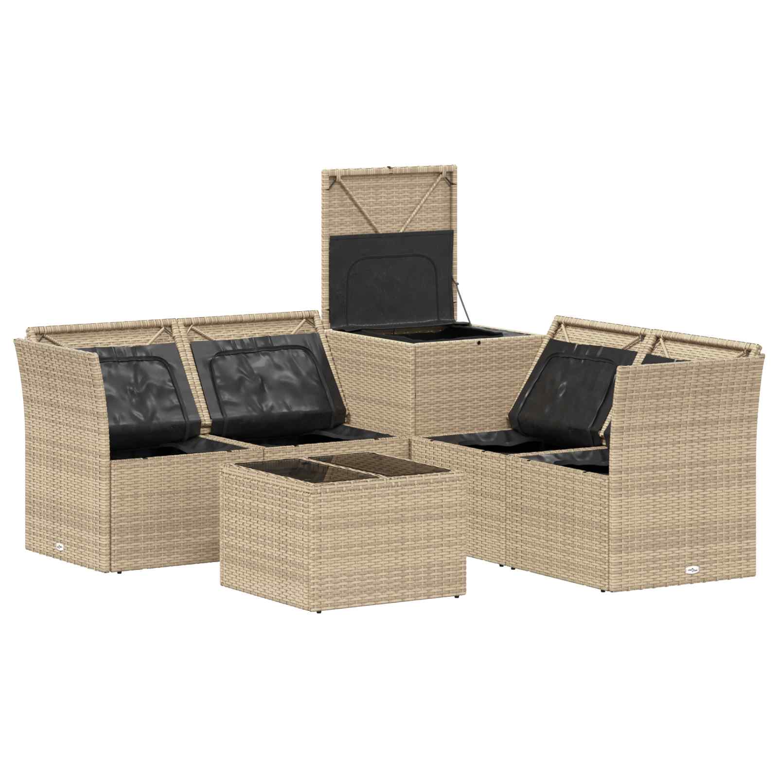 Set di divani 6 pz Beige e Bianco Crema | homemem39