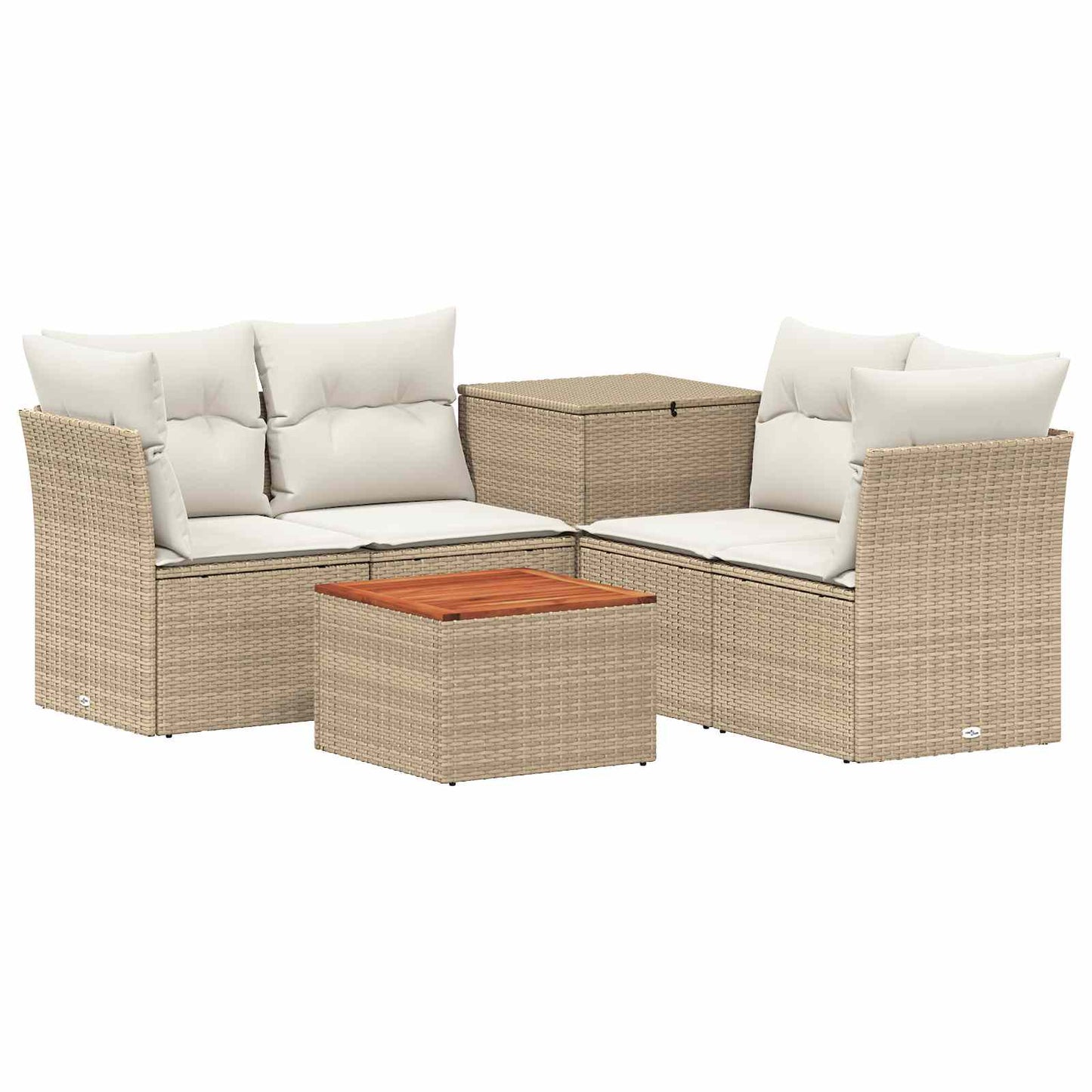 Set di divani 6 pz Beige e Bianco Crema | homemem39