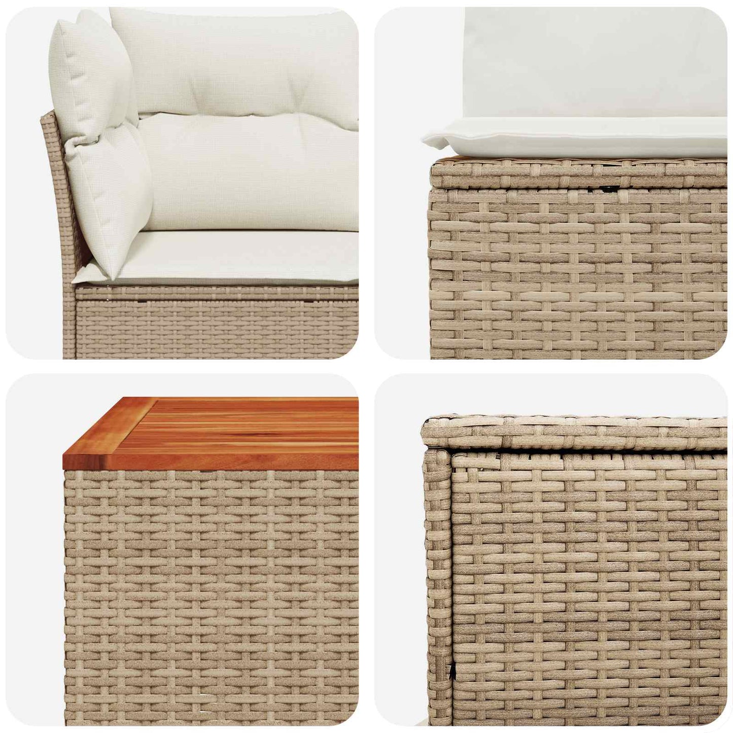 Set di divani 6 pz Beige e Bianco Crema | homemem39