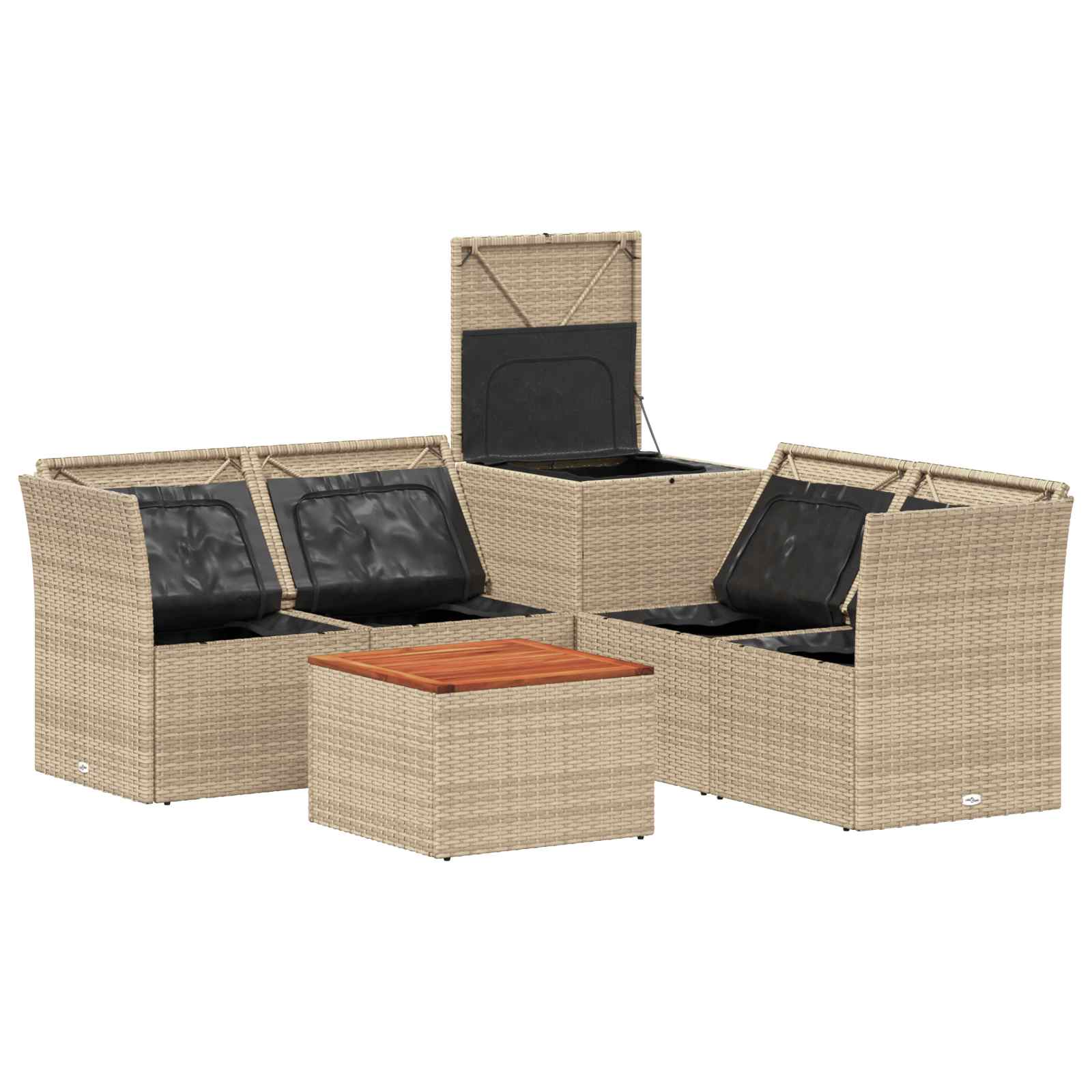 Set di divani 6 pz Beige e Bianco Crema | homemem39