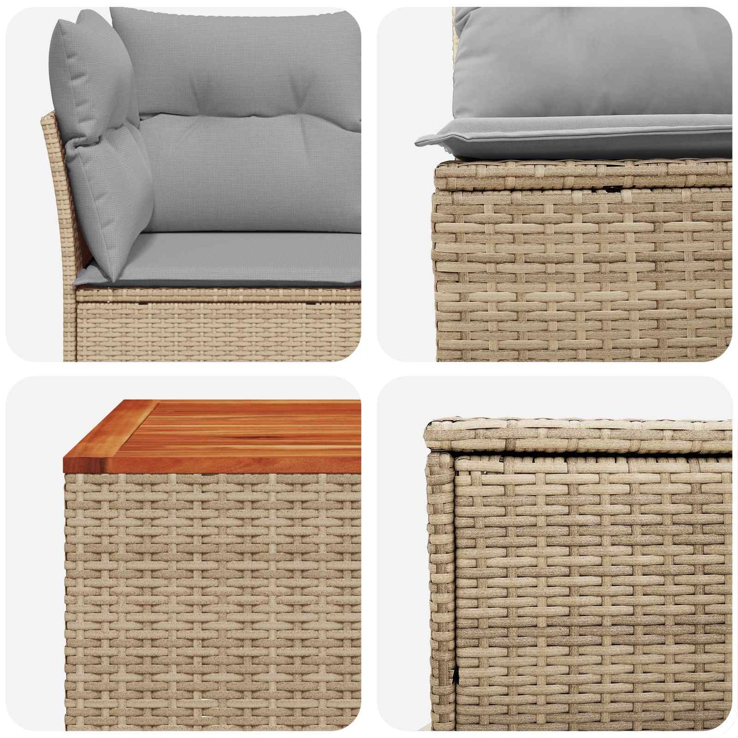 Set di divani 6 pz Beige e Grigio Chiaro | homemem39