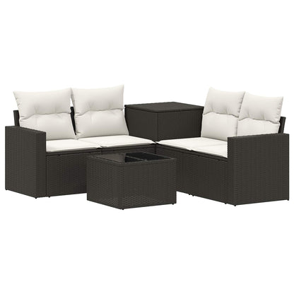 Set di divani 6 pz Nero e Bianco Crema | homemem39