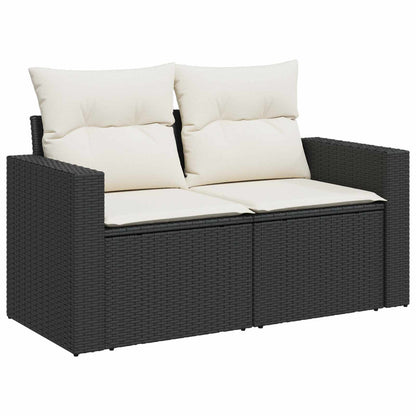 Set di divani 6 pz Nero e Bianco Crema | homemem39