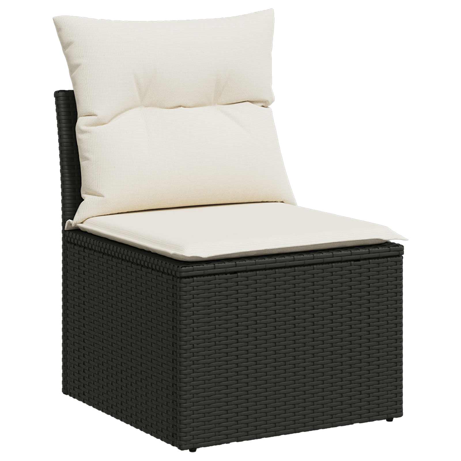 Set di divani 6 pz Nero e Bianco Crema | homemem39
