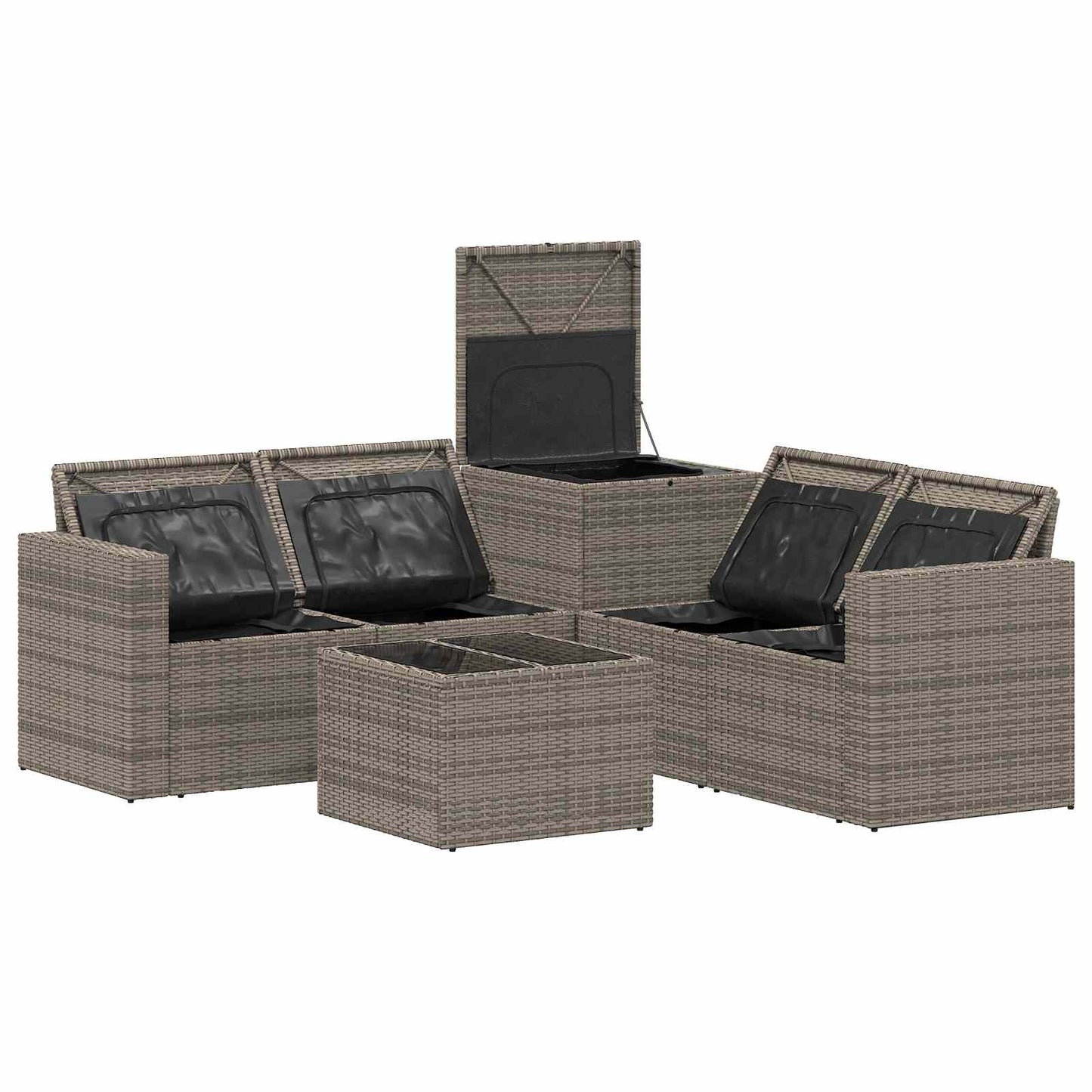 Set di divani 6 pz Grigio e Grigio Scuro | homemem39