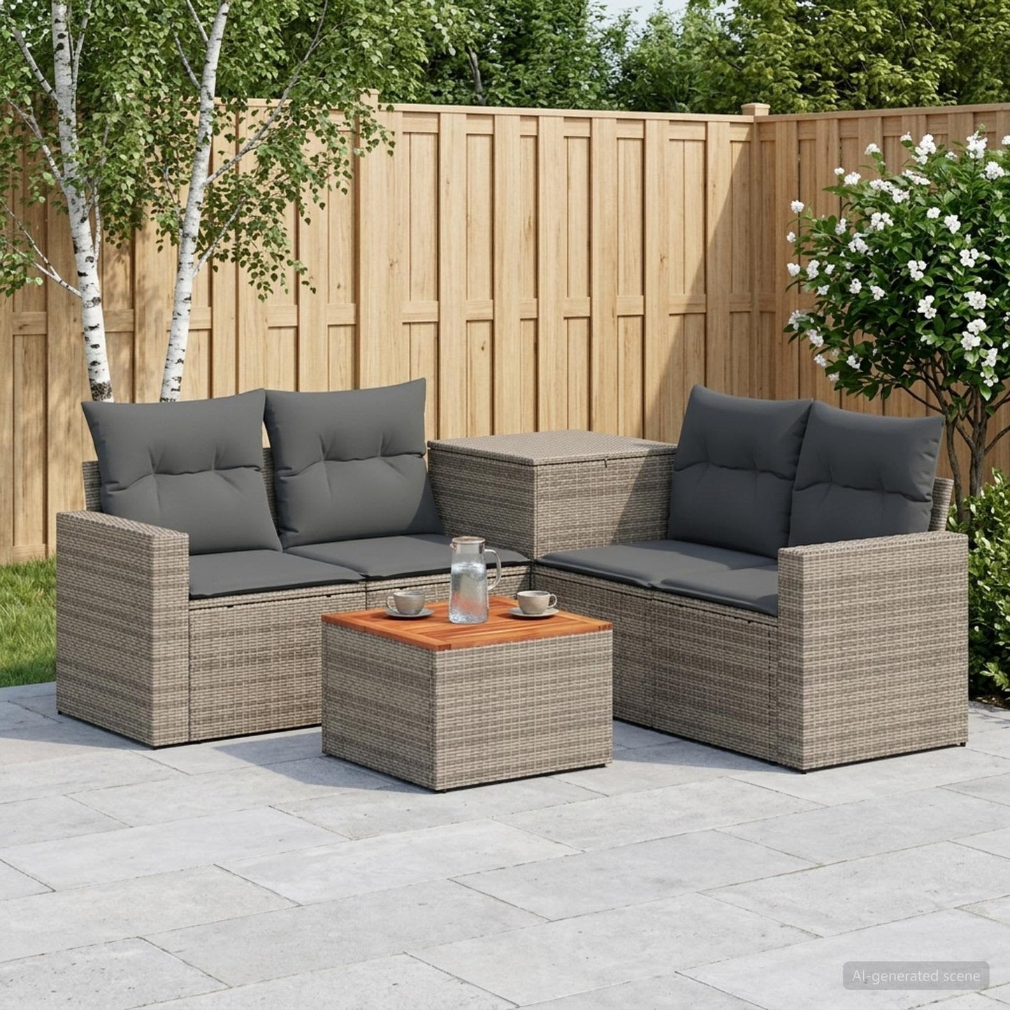 Set di divani 6 pz Grigio e Grigio Scuro | homemem39