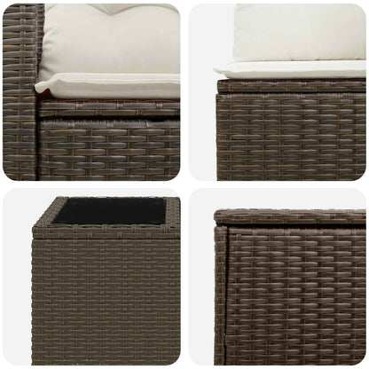 Set di divani 6 pz Marrone e Bianco Crema | homemem39