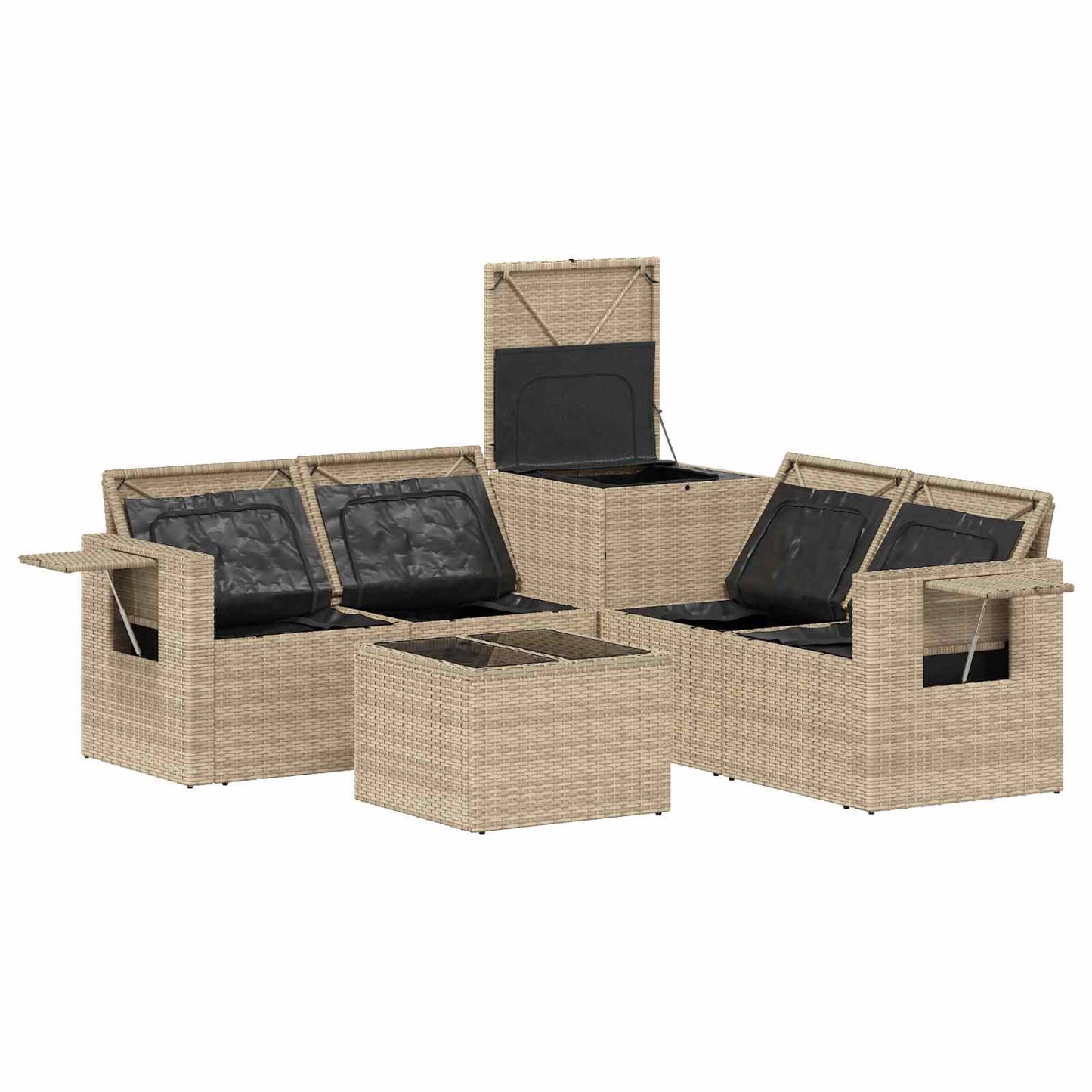 Set di divani 6 pz Beige e Bianco Crema | homemem39