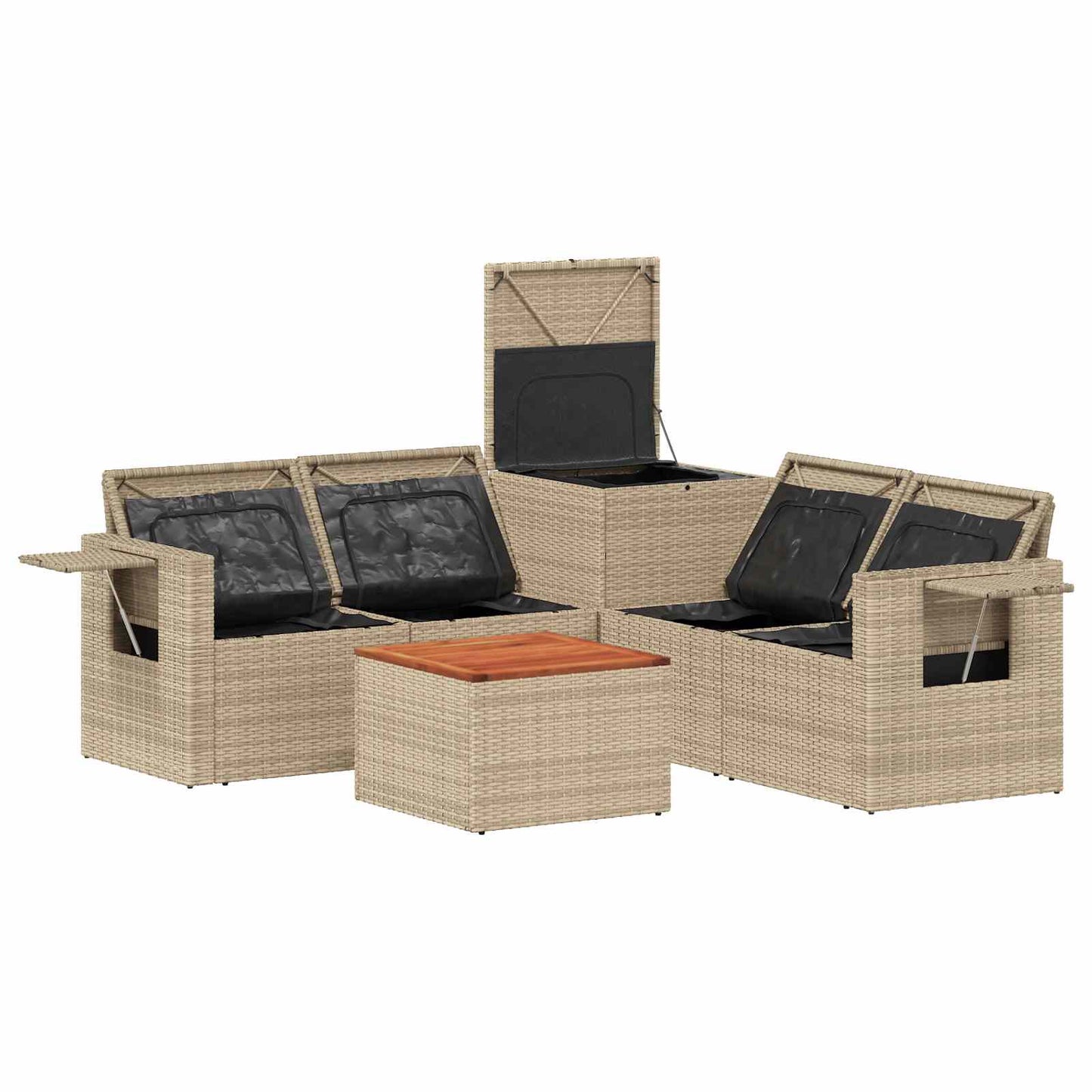 Set di divani 6 pz Beige e Bianco Crema | homemem39