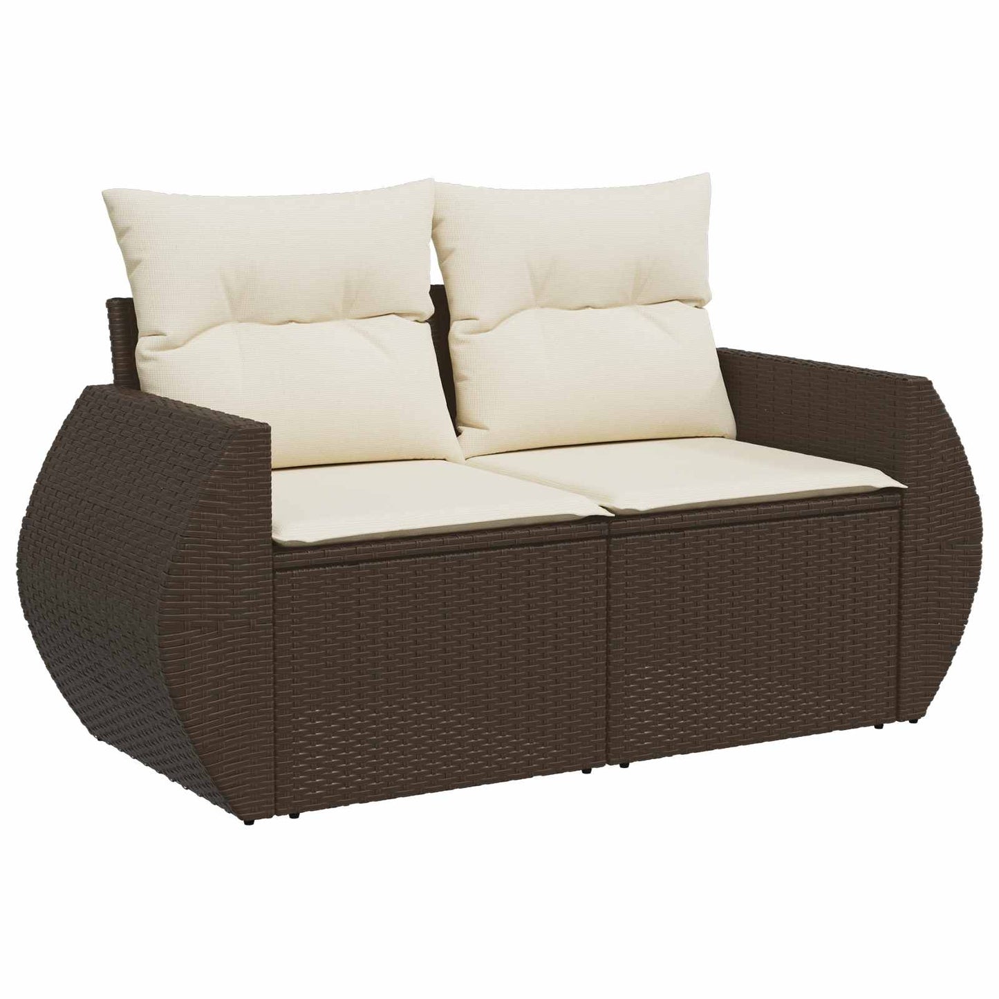 Set di divani 6 pz Marrone e Bianco Crema | homemem39