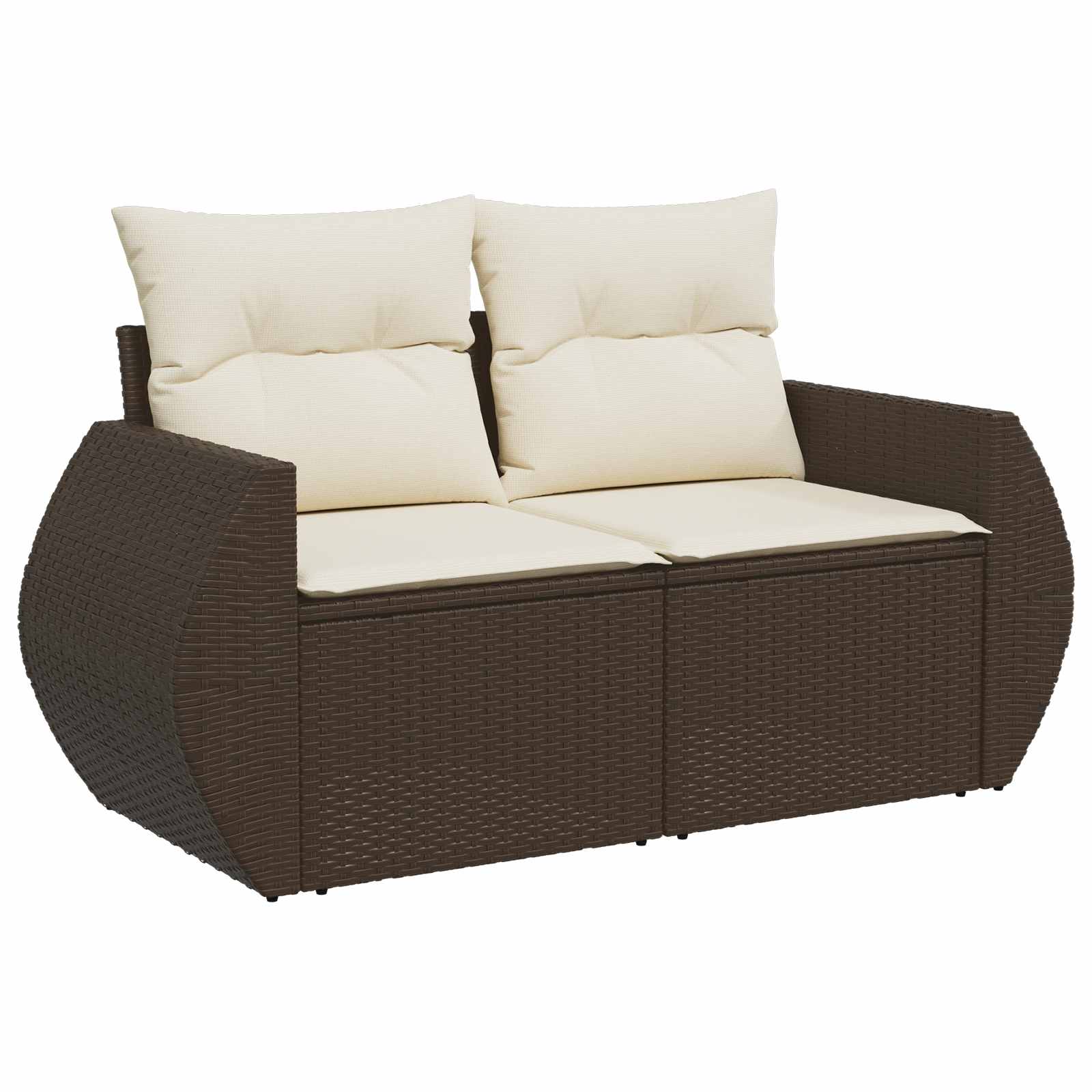 Set di divani 6 pz Marrone e Bianco Crema | homemem39