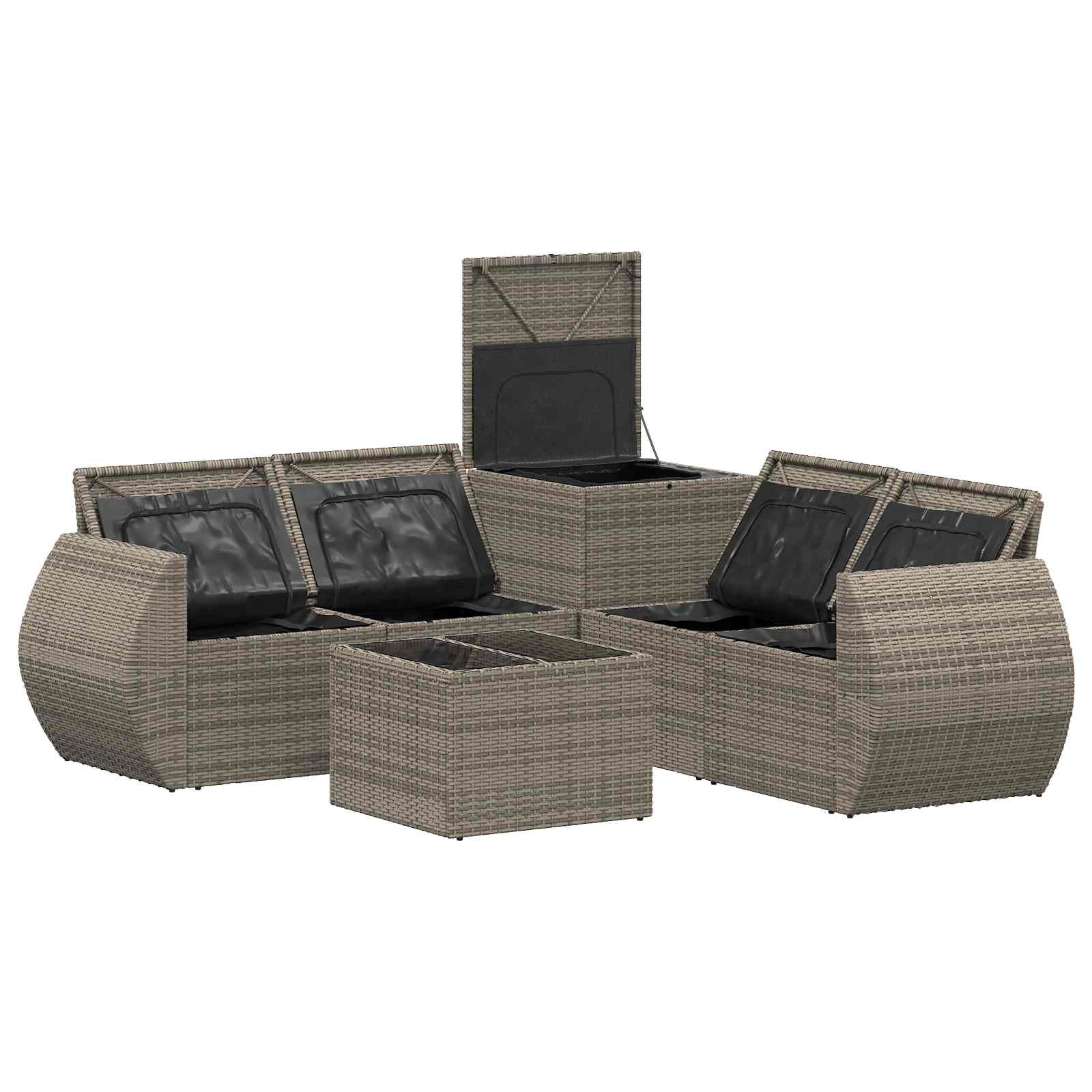 Set di divani 6 pz Grigio e Grigio Scuro | homemem39
