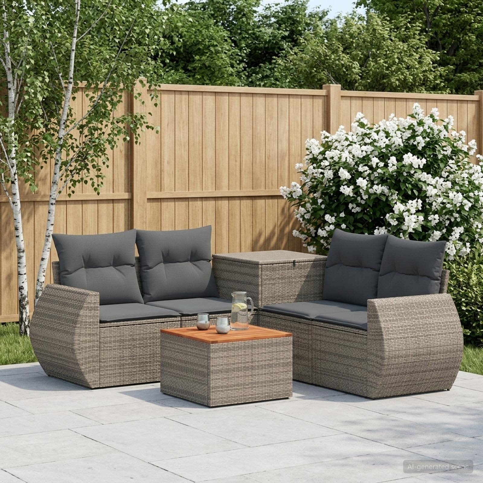 Set di divani 6 pz Grigio e Grigio Scuro | homemem39