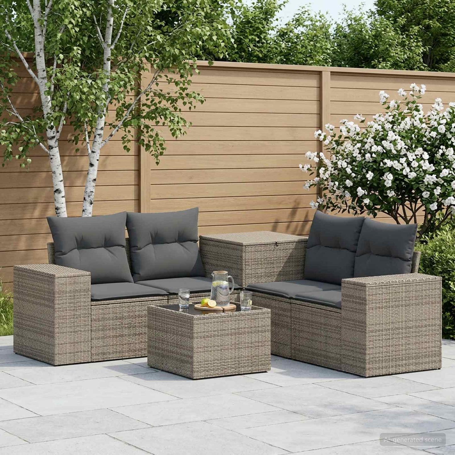 Set di divani 6 pz Grigio e Grigio Scuro | homemem39