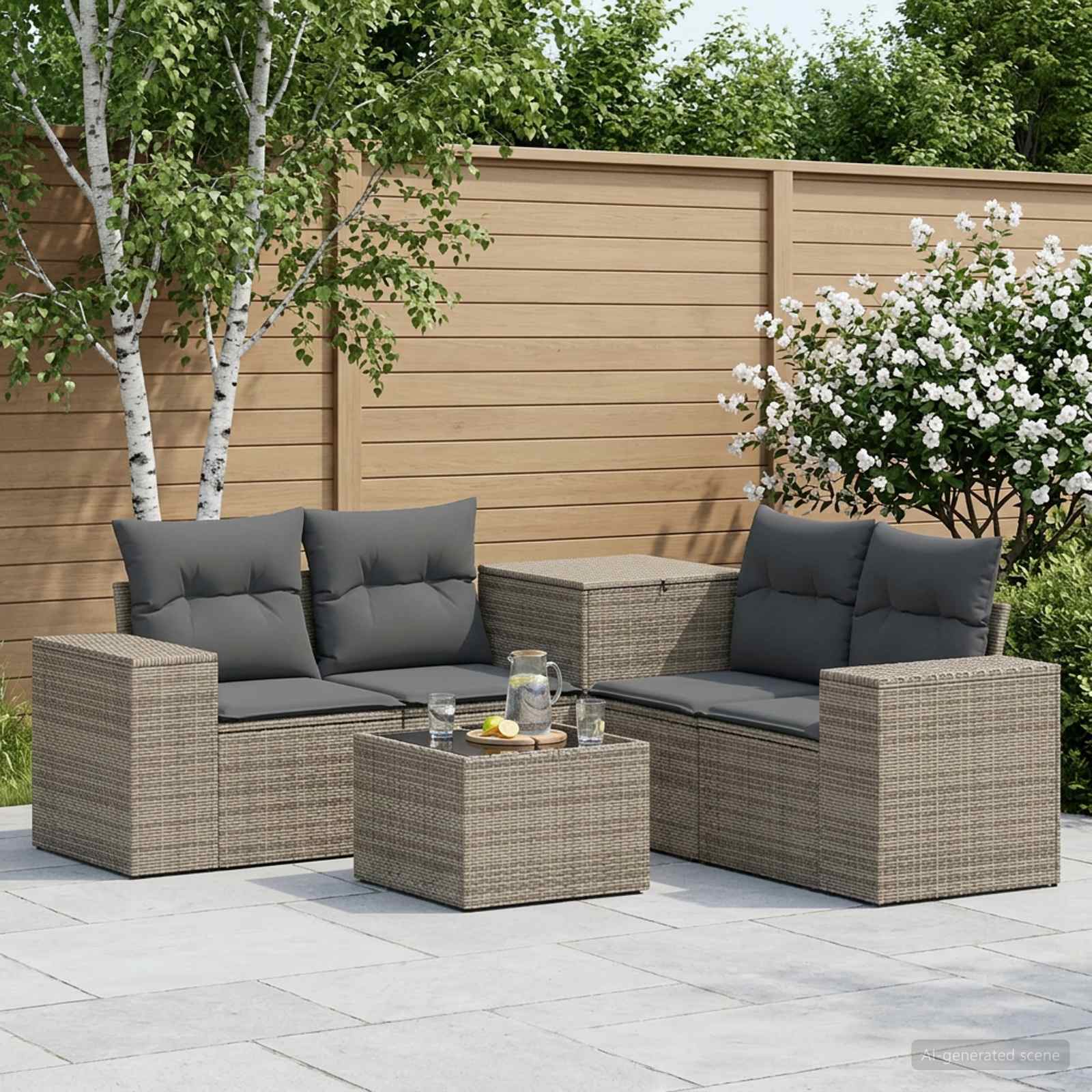 Set di divani 6 pz Grigio e Grigio Scuro | homemem39