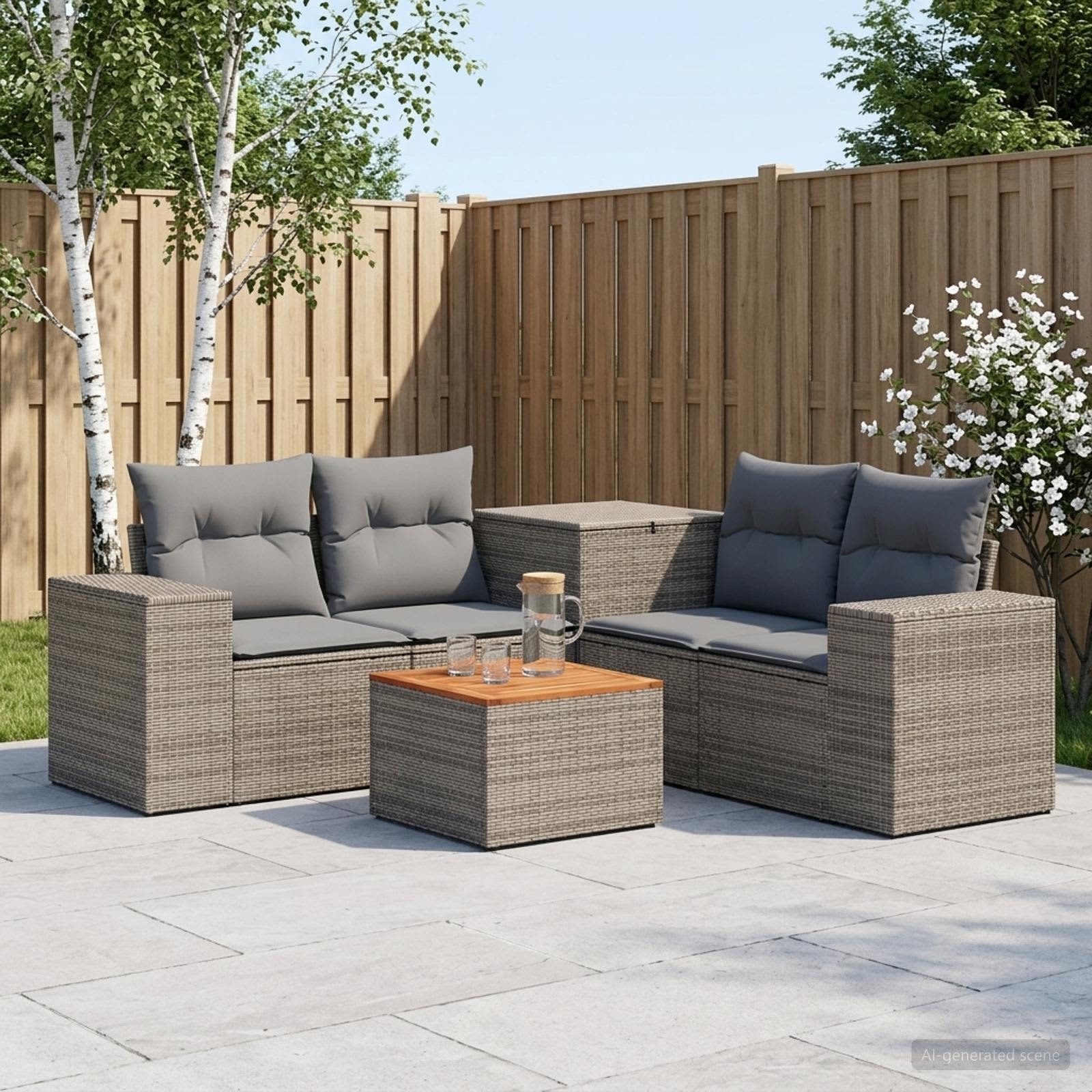 Set di divani 6 pz Grigio e Grigio Scuro | homemem39