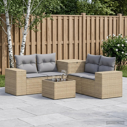 Set di divani 6 pz Beige e Grigio Chiaro