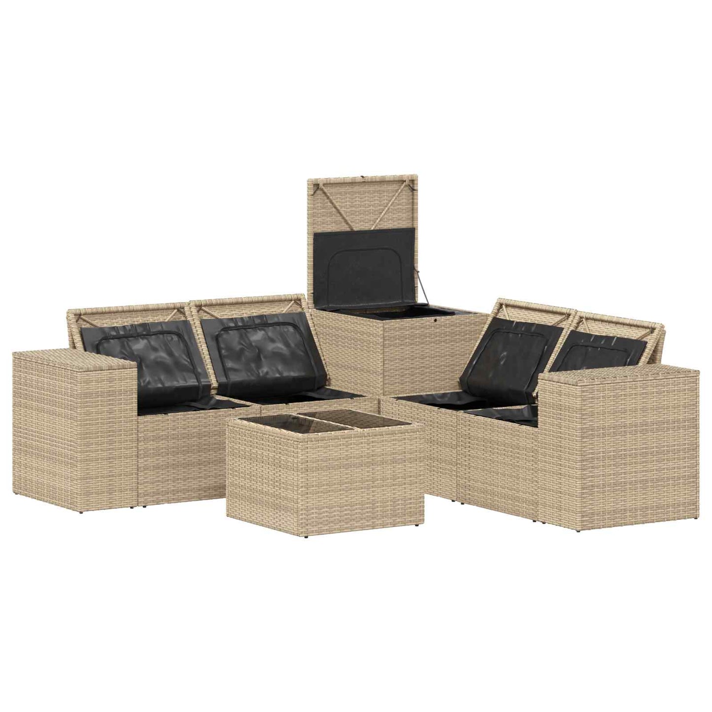 Set di divani 6 pz Beige e Grigio Chiaro | homemem39