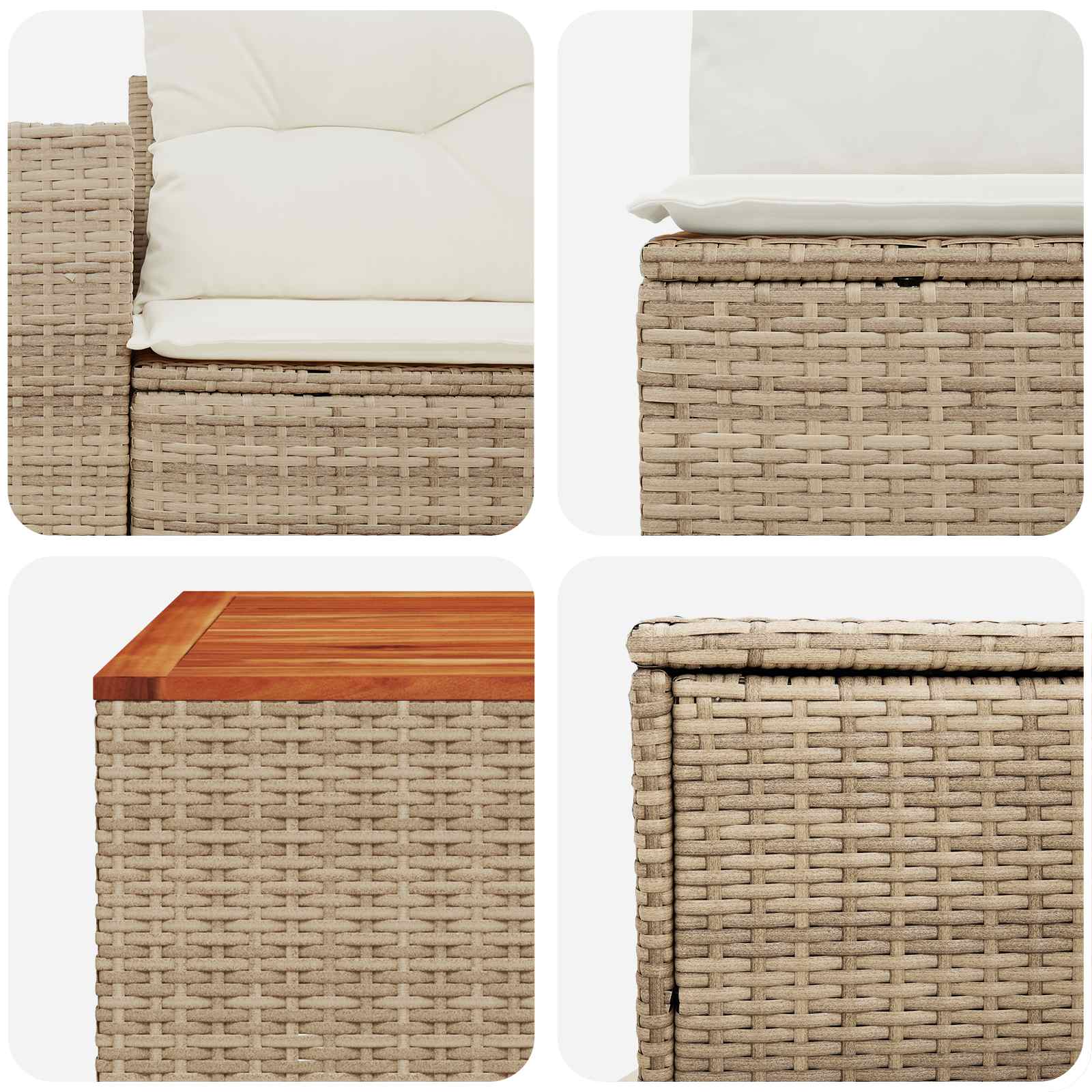 Set di divani 6 pz Beige e Bianco Crema | homemem39
