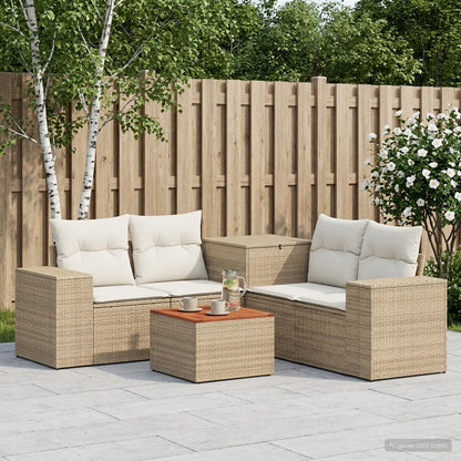 Set di divani 6 pz Beige e Bianco Crema | homemem39