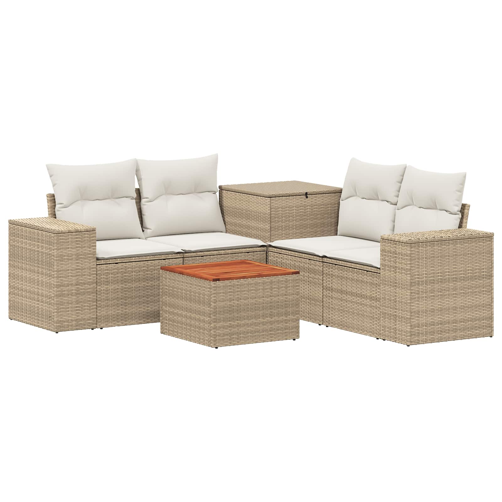 Set di divani 6 pz Beige e Bianco Crema | homemem39
