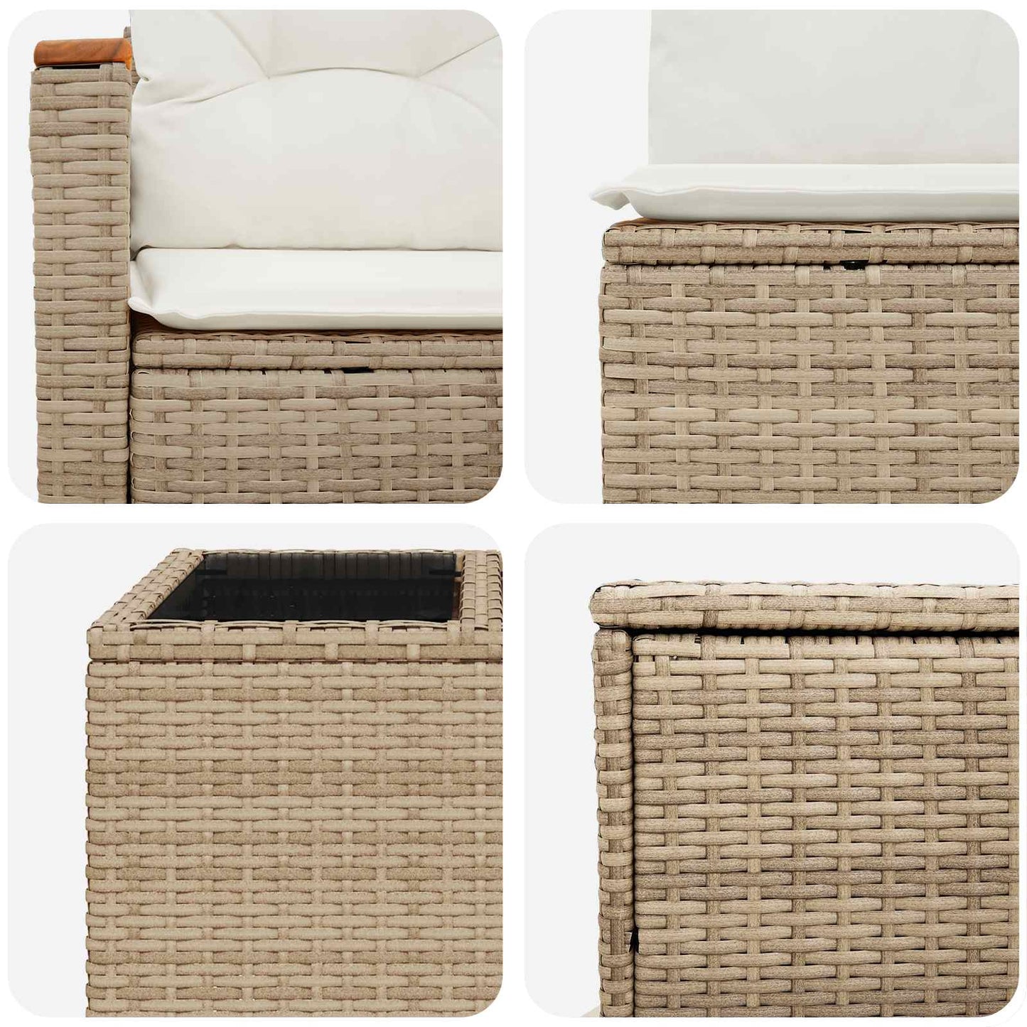 Set di divani 6 pz Beige e Bianco Crema | homemem39