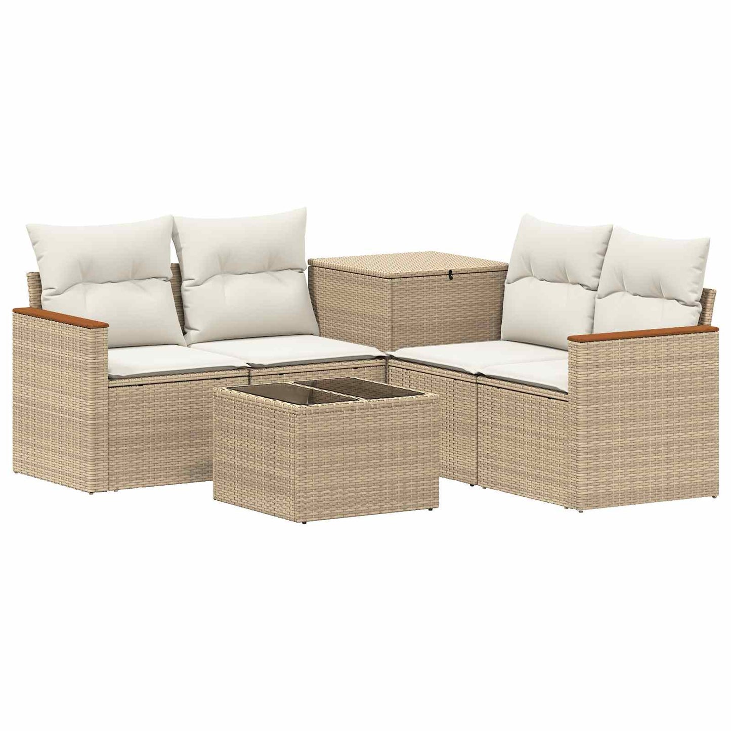 Set di divani 6 pz Beige e Bianco Crema | homemem39