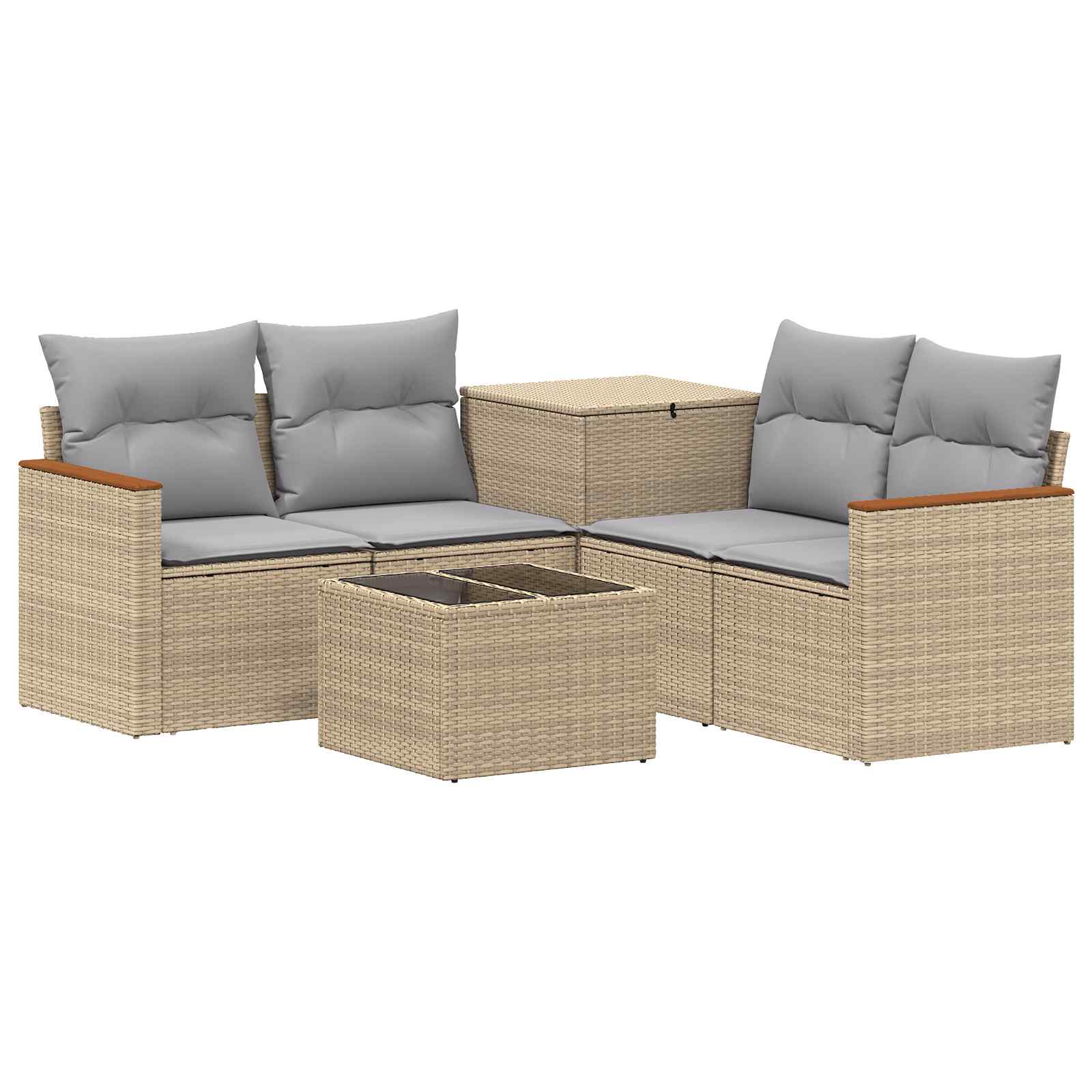 Set di divani 6 pz Beige e Grigio Chiaro | homemem39