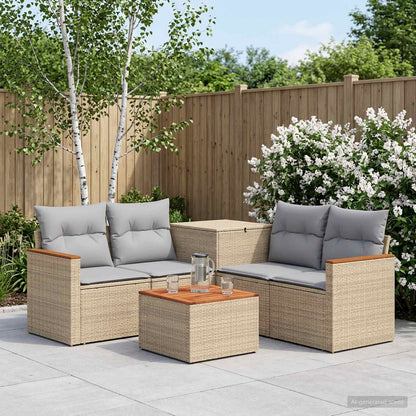 Set di divani 6 pz Beige e Grigio Chiaro | homemem39