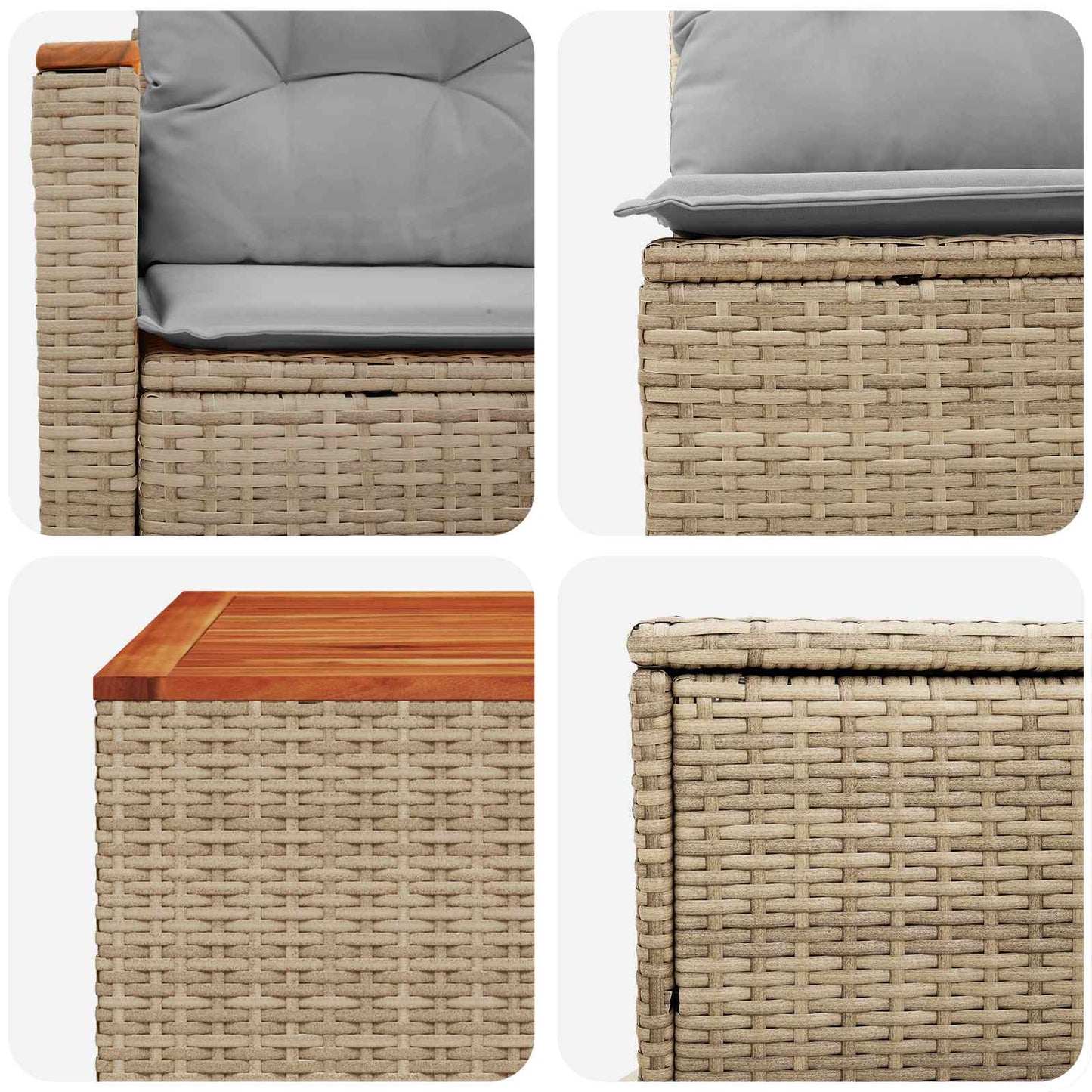 Set di divani 6 pz Beige e Grigio Chiaro | homemem39