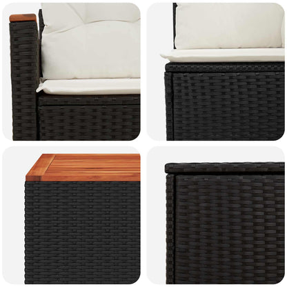 Set di divani 6 pz Nero e Bianco Crema | homemem39