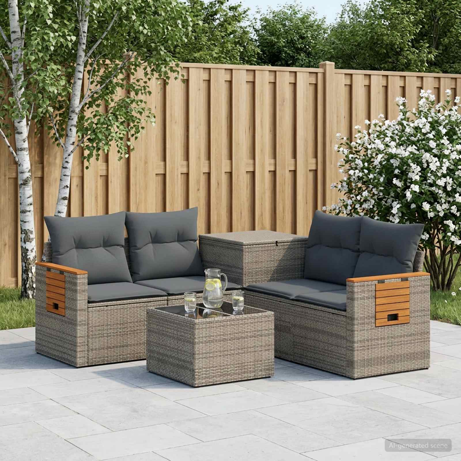 Set di divani 6 pz Grigio e Grigio Scuro | homemem39