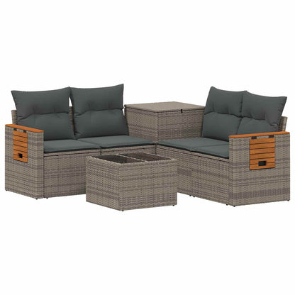 Set di divani 6 pz Grigio e Grigio Scuro