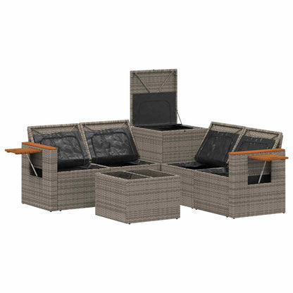 Set di divani 6 pz Grigio e Grigio Scuro