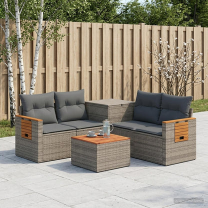 Set di divani 6 pz Grigio e Grigio Scuro