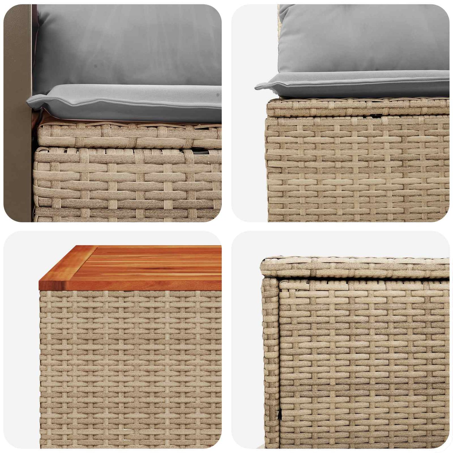 Set di divani 6 pz Beige e Grigio Chiaro | homemem39