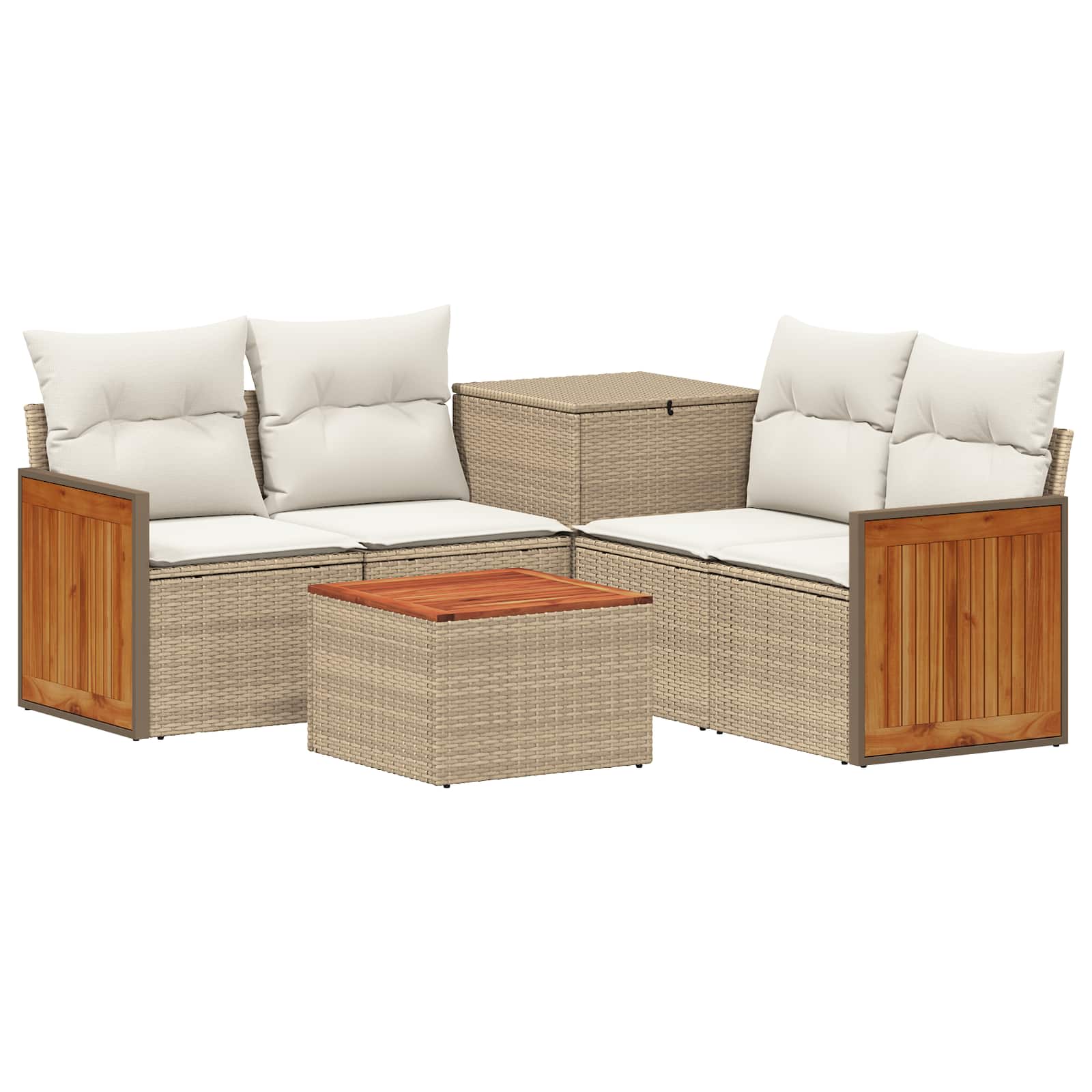 Set di divani 6 pz Beige e Bianco Crema | homemem39