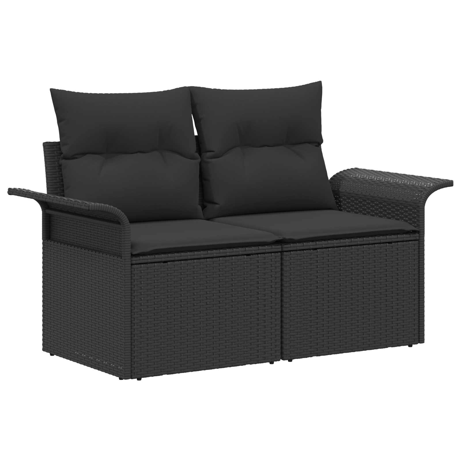 Set di divani 5 pz Nero Rattan sintetico e Acciaio | homemem39