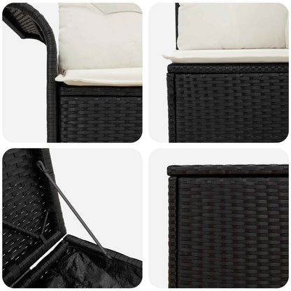 Set di divani 5 pz Nero e Bianco Crema | homemem39