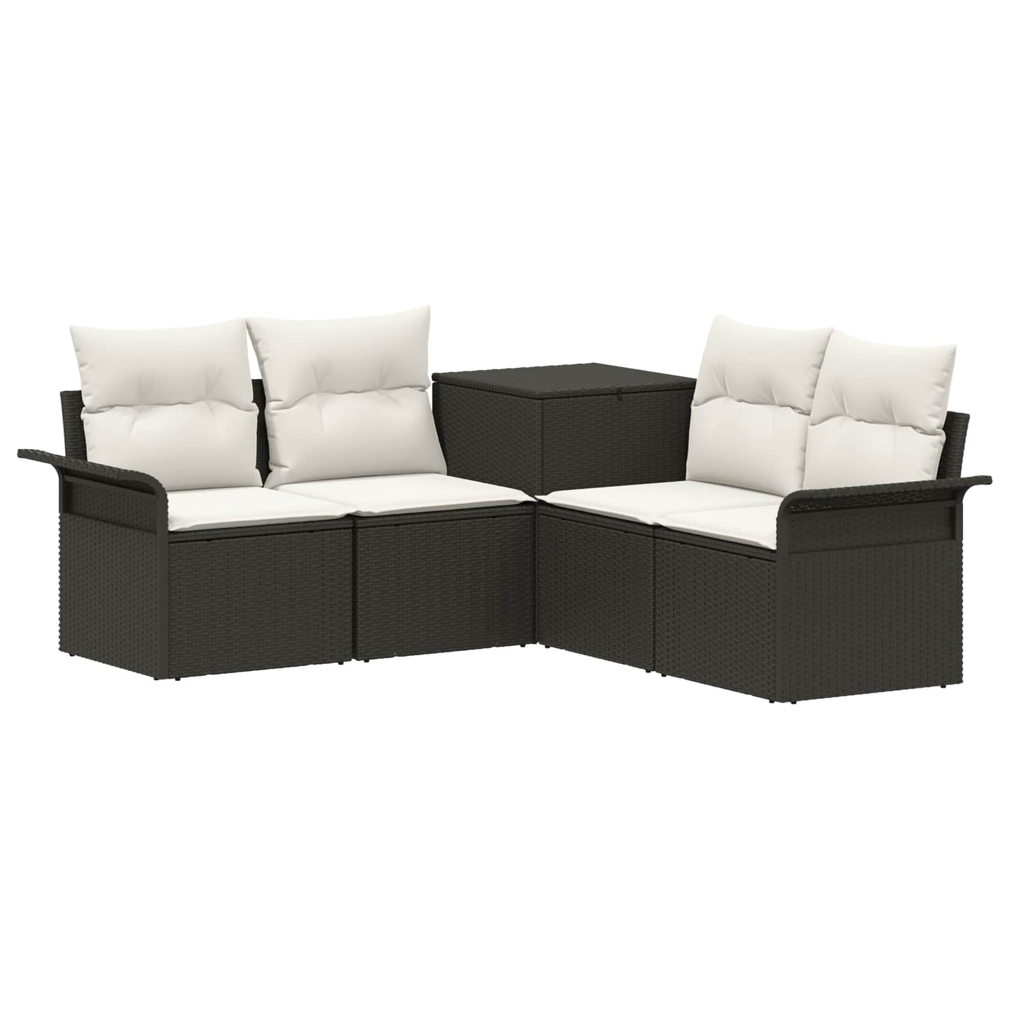 Set di divani 5 pz Nero e Bianco Crema | homemem39