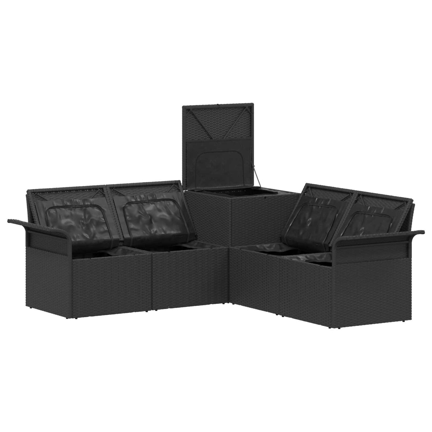 Set di divani 5 pz Nero e Bianco Crema | homemem39