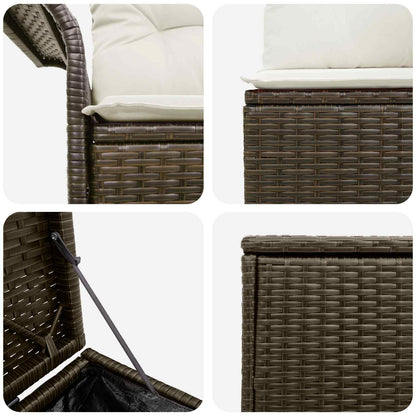 Set di divani 5 pz Marrone e Bianco Crema | homemem39