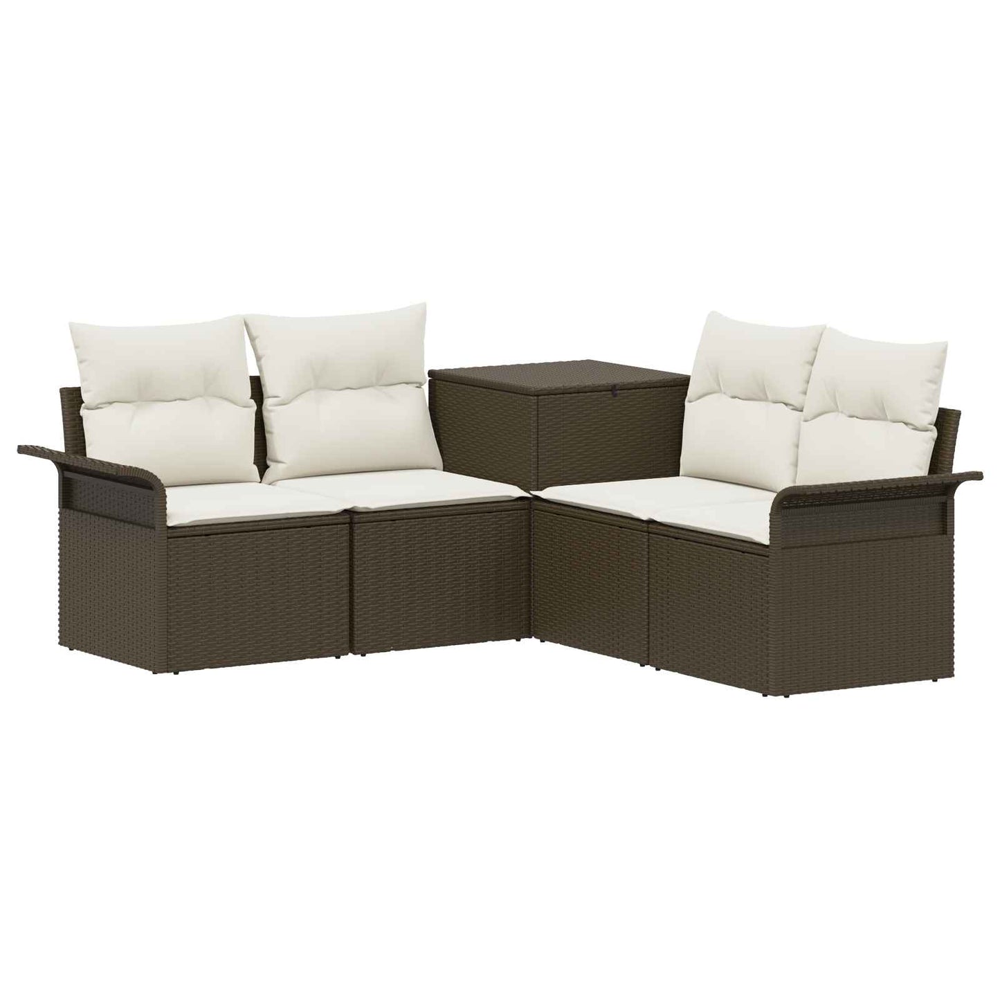 Set di divani 5 pz Marrone e Bianco Crema | homemem39
